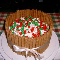 Pirouette Cake This is my first pirouette cake. It was made for a gift exchange at church. It is a chocolate cake with mint filling. It is iced in BC with...
