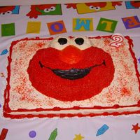 Elmo This was for my son's 2nd birthday (2.5 years ago). We had a lot of people come, but a lot left over too. The bottom sheet cake is...