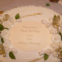 50Th Wedding Anniversary This cake gave me an opportunity to practice my gumpaste roses--still not quite the look I'm after, but I think they are the best I&#...