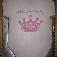 Onesie Onesie to match invitations for baby shower. BC with fondant crown and snaps.