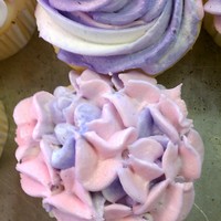 Pink And Lilac Cupcakes Extra birthday cupcakes...WASC with pink and lilac colored buttercream.