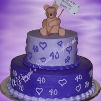 40Th Bday This was my first attempt at making a fondant figure.I had a hard time with him but thanks to DH we got him together! Cakes are yellow with...