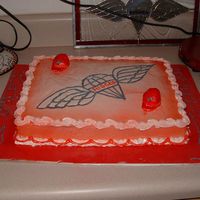 Us Army Rigger Birthday Cake This is a plain white sheet cake with the rigger wings and 2 red rigger hats for a soldier's 25th birthday. My buttercream didn't...