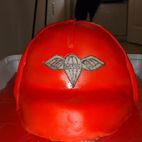 Rigger Cake #2 This is the second attempt, the first was sprayed with the Preval Sprayer this one used Wilton Spray. The wings are modeling chocolate...