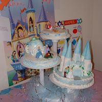 Cinderella Birthday This is marble and confetti and chocolate fudge cake for my daughter's 3rd birthday. The castle was too heavy and fell off the bottom...