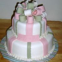 80Th Birthday Cake My MIL asked me to make a cake for her mom's 80th birthday. It's a doctored white cake with buttercream filliing (haven't...