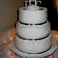 Dhc Wedding Cake My daughters wedding cake, and my first attempt at creating one, too. It was 14, 12 and 10. Thanks to the many CC members that helped with...