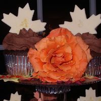 Top Of Wedding Cupcake Tree chocolate wedding cupcakes with fondant leaves and initial imprints