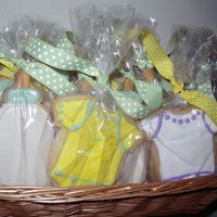 Baby Shower Cookies onesie and bottle cookies with nfsc and antonia's royal icing.
