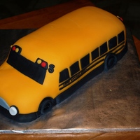 School Bus Cake fondant covered cake