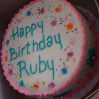 Peanut Butter And Jelly Birthday Cake this was just a quick decorating job I did on a peanut butter and jelly cake...it is soo yummy!Sorry I don't have a better picture of...