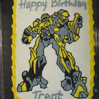 Bumblebee Transformers Cake This cake was a FBCT...tons of detail. Turned out okay...I see parts that are messed up but, it looks nice anyways.