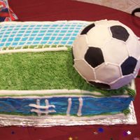 Soccer Birthday Cake This cake was for the brother of the girl that I made the Dora cake for, they had their parties the same day. German chocolate cake with...