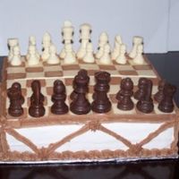 Chess Game Birthday Cake Made this cake for my DH's birthday, he loves to play chess and is a chocaholic. German chocolate cake with White Chocolate Kahlua...