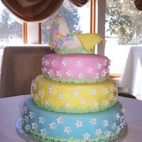 Baby Shower Cake My daughter and I made this cake for a cousin's baby shower. Vanilla cake moistened with syrup with lemoncello liquor and, filled with...