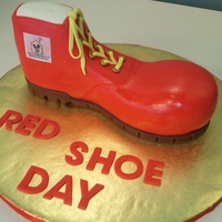 Ronald Mcdonald Red Shoe Cake Cake made for Red Shoe Day (September 28, 2011) - I raffled this off at work and made $125 for Ronald McDonald House Charities in San Diego...