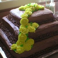 Aunt's 70Th Bday Cake This is the very first cake I made all by myself after Wilton Course 1 class. I didn't volunteer to make it, my cousin forced me! It&#...