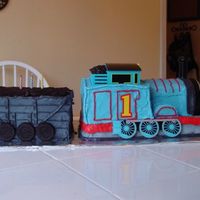 Thomas The Train Birthday Cake Side view of the cake I did for my son's 3rd birthday. Front view listed separately.
