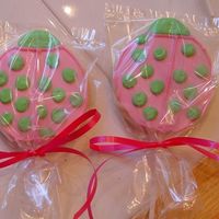 Lady Bug Lady bug cookies I did as part of a bouquet for a coworker's 50th birthday