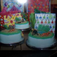 Grandchildren's B-Day Cake I made these cakes just before deciding to take the Wilton classes. I liked the Wilton tiered stand and it gave me ideas. The children...