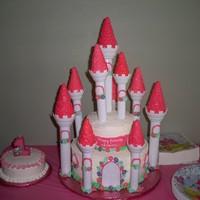 Alaina's First Birthday Castle cake using Wilton kit.