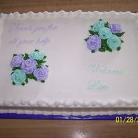 Thank You/welcome This cake the customer want to tell everyone thank you for all their help while she was without a teachers aid and then the other half of...