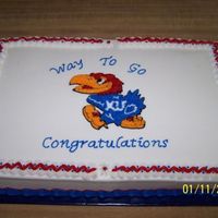 College Graduation I enjoyed doing this cake being a KU fan. This cake was for a University of Kansas graduate.