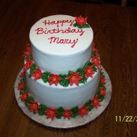 90Th Birthday This cake was for a 90th birthday. Wanted a "Christmas" theme....