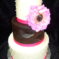 Pink And Brown W/jumbo Gumpaste Flowers 