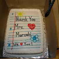 Thank You This was given to my daughter's teacher last year on the occassion of her retirement. I tried to make it look like the kids had made...