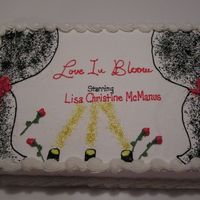 Movie Theater Romance A cake requested for a couple who both work in the film industry and had their wedding in an old hollywood movie theater.