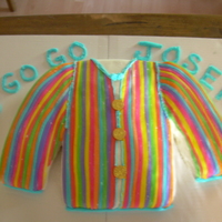 Joseph And The Amazing Technicolor Dreamcoat Made for a cast party after the production my son was in. Yellow cake covered in buttercream and fondant decoration. Chocolate coins for...