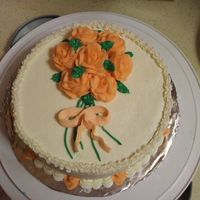 Final Course 1 Cake My final cake for course 1. I'm not that happy with it but at least I know I'll never have to do a bow again!