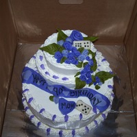 90Th Birthday Yellow cake with pineapple and whipped cream. Cake is frosted in whipped cream. Decorations made with fondarific fondant...awesome stuff!!!...