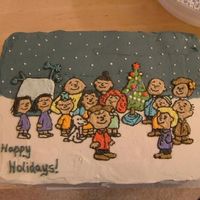 Merry Christmas, Charlie Brown! This cake was clearly inspired by my favorite Christmas special, "A Charlie Brown Christmas", for my friends' annual holiday...