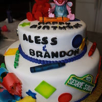 Elmo And Abbey This cake was a exact duplicate from a picture the client showed me. They wanted it just like the picture.