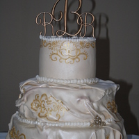 Wedding Gown To be honest I was not pleased with this cake at all. It was my first time with the gathered look of fondant. I think i gathered to much...