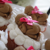 Babies And Bows Cupcakes These cupcakes accompanied a larger cake in my photos. The client's theme was pink and yellow bows. The babies were made out of peanut...