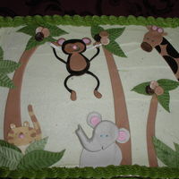 Jungle Animals This cake was for a baby shower. The mother love the caracteres so much she kept them for her oldest daughter.