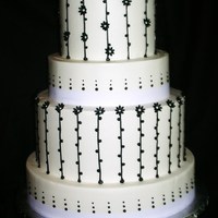 Black & White Wedding Cake White Buttercream with Black piping gel