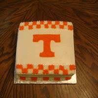 Ut Vols Cake A simple 8" square white cake with white BC icing. This is for one of my kids' teachers at school who is a UT fan.