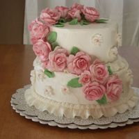 Cakecentral.jpg My Wilton Course 3 Final Cake. Buttercream with Gumpaste Roses
