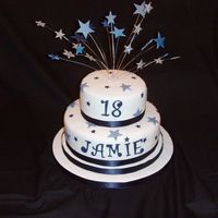 Blue And White Starburst Cake A Sugarpaste Cake with Starburst Topper