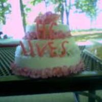 He Lives Cake This is a three layer chocolate, strawberry, and lemon cake covered in MMF. The letters are made of candy clay. I made this cake for my...