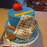 School Spirit My daughter's school had a silent auction and so I made this to auction off. It is WASC cake with white chocolate filling. Mostly...