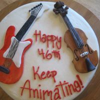 Guitar And Violin In Love Made for an animator that was currently working on a movie where the main characters, a guitar and a violin were in love. Cake covered in...