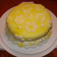 Yellow Cutouts Yellow fondant cutouts. Embroider icing effect of a few.