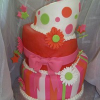 3 Tier Topsy Turvy My very 1st topsy turvy cake, this was done for a ladies 90th birthaday! the bottom tier was a vanilla cake with vanilla buttercream, the...