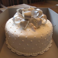 25Th Anniversary 25th Wedding Anniversary - white chocolate fondant and gumpaste bow