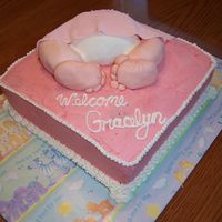 Baby Bum Buttercream, bum & feet made with RKT and covered in fondant